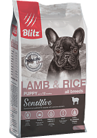 Blitz Sensitive Puppy Сухой корм для щенков всех пород, Ягненок и Рис