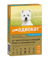 Адвокат 100 широкого спектра для собак весом 4-10 кг капли на холку 3 пипетки*1 мл
