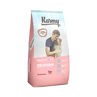 Karmy Delicious Medium&Maxi Сухой корм для собак средних и крупных пород, привередливых в питании, Телятина