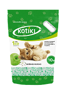Kotiki Наполнитель для кошачьего туалета "Зеленое яблоко", силикагелевый 10л