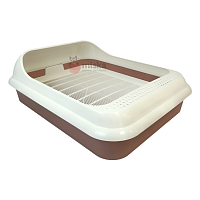 Zliger "Лекси" Лоток для кошек с бортом и сеткой, розовый 45*35.5*15см