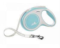 Flexi New Comfort Tape XS Поводок-рулетка для собак до 12кг, светло-голубая, ремень 3м