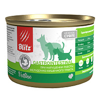 Blitz Dog Vetline Gastrointestinal Влажный корм для собак, при нарушениях ЖКТ, паштет, Индейка