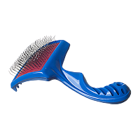 Зооник Пуходерка пластмассовая с каплей, большая с фигурной ручкой 9.5*6см