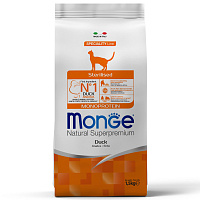 Monge Cat Monoprotein Sterilised Cухой корм для стерилизованных кошек, Утка