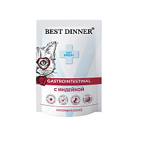 Best Dinner Exclusive Vet Profi Gastrointestinal Влажный корм для кошек при проблемах пищеварения, кусочки в соусе, Индейка