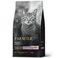 Premier Cat Adult Сухой корм для кошек, Лосось и Индейка
