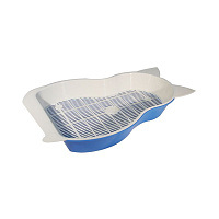 Zooexpress Туалет для кошек "Кошка" малый с сеткой 41*25.5*6см