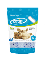 Kotiki Наполнитель для кошачьего туалета "Антибактериальные кристаллы", силикагелевый 10л