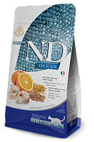 Farmina N&D Ocean Adult Cod, Spelt, Oats&Orange Сухой корм для кошек, Треска, Спельта, Овес и Апельсин