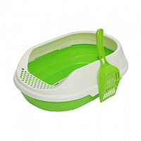 Homecat Туалет для кошек с совком (зеленый) 52*38*17см