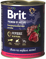 Brit Влажный корм для собак Premium by Nature  Сердце/Печень 850гр