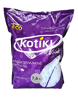 Kotiki Наполнитель для кошачьего туалета "Violet. Антибактериальные кристаллы", силикагелевый 7.6л