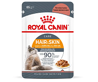 Royal Canin Hair&Skin Влажный корм для кошек, поддержание здоровья кожи и шерсти, тонкие ломтики в соусе