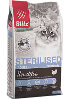 Blitz Sensitive Sterilised Cat Сухой корм для стерилизованных кошек, Индейка