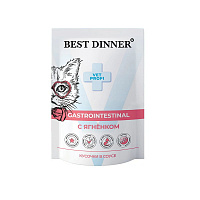 Best Dinner Exclusive Vet Profi Gastrointestinal Влажный корм для кошек при проблемах пищеварения, кусочки в соусе, Ягненок