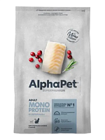 AlphaPet Superpremium Сухой корм монобелковый для взрослых кошек, Белая рыба