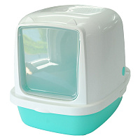 Homecat Туалет для кошек закрытый (бирюзовый перламутр) 53*39*48см