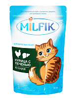 Milfik Влажный корм для кошек, Курица с печенью в соусе