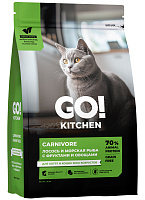 GO! KITCHEN CARNIVORE Сухой корм беззерновой для кошек и котят с лососем, морской рыбой, фруктами и овощами