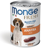 Monge Dog Fresh Влажный корм для собак всех пород, Мясной рулет и Утка