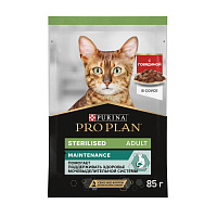Влажный корм для кошек Purina Pro Plan Sterilised Feline with Beef pouch, Говядина в соусе