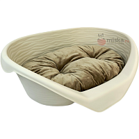 Zliger Лежак для кошек и собак пластиковый с подушкой, бежевый, 605*415*205 мм