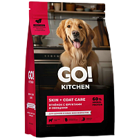 Go! Kitchen Skin+Coat Care Сухой корм для собак и щенков для здоровья кожи и шерсти, Ягненок, Фрукты и Овощи