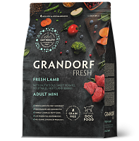 Беззерновой корм с живыми пробиотиками Grandorf Fresh Dog Adult Mini Lamb&Sweet Potato Сухой корм для собак мелких пород, Ягненок и Батат