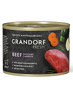 Grandorf Fresh Dog Влажный корм для собак всех возрастов, беззерновой, паштет из говядины с цукини и морковью