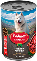 Родные Корма Влажный корм для собак, Говяжьи кусочки в соусе по-хански