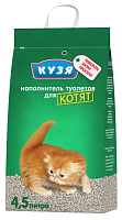 Наполнитель Кузя Для котят впитывающий минеральный без запаха 2,25кг 4,5 л