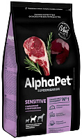 AlphaPet Superpremium Sensitive Medium Сухой корм для собак средних пород с чувствительным пищеварением, Баранина и Потрошки