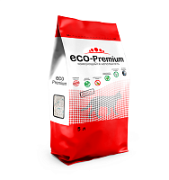 ECO Premium GREEN Наполнитель комкующийся древесный, Без запаха 5л/1.9 кг
