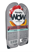 AlphaPet WOW Superpremium Влажный корм для собак с чувствительным пищеварением, Говядина и томленая тыква, сочные ломтики в соусе