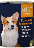 Четвероногий гурман Petibon Smart для собак Рубленое мясо с Говядиной и Ягненком