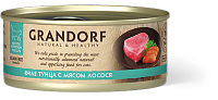Grandorf Adult Grain Free Влажный беззерновой корм для кошек, филе Тунца и мясо Лосося