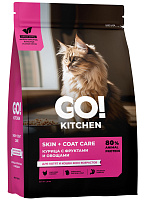 GO! KITCHEN SKIN + COAT CARE Сухой корм для кошек и котят для здоровья кожи и шерсти с курицей, фруктами и овощами