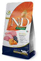 Farmina N&D Pumpkin Neutered Lamb, Pumpkin&Blueberry Сухой корм для стерилизованных кошек, Ягненок, Тыква и Черника