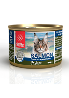 Blitz Holistic Adult Cat Влажный корм для кошек, нежное суфле, Лосось и Креветки