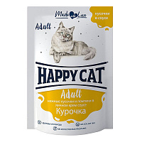 Happy Cat Влажный корм для взрослых кошек, ломтики в соусе, Курица