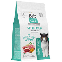 Brit Care Cat Sterilised Urinary Care сухой корм для стерилизованных кошек для профилактики МКБ, с индейкой и уткой