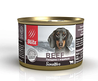 Blitz Sensitive Влажный корм для собак всех пород, Индейка и Говядина