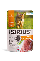 Sirius Premium Sterile Влажный корм для стерилизованных кошек, Утка и Клюква