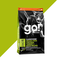 GO! Carnivore Grain-Free Сухой беззерновой корм для щенков, укрепление мышц, Курица, Индейка и Утка