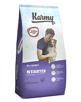 Karmy Starter Сухой корм для щенков до 4-х месяцев, беременных и кормящих собак, Индейка