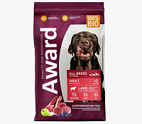 Award All Breed Adult Lamb Сухой корм для собак всех пород, Ягненок, Индейка, Яблоко и Черника