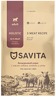 Savita Grain free Adult 3 meat recipe Сухой корм для взрослых собак, мясом Кабана, Ягненка и Утки