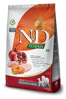 Farmina N&D Pumpkin Adult Medium&Maxi Chicken, Pumpkin&Pomegranate Сухой корм для собак средних и крупных пород, Курица, Тыква и Гранат