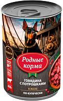 Родные Корма Влажный корм для собак, Говядина с потрошками в желе-по купечески